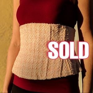 **SOLD** Vintage Chanel Tweed Corset Belt, Pink
